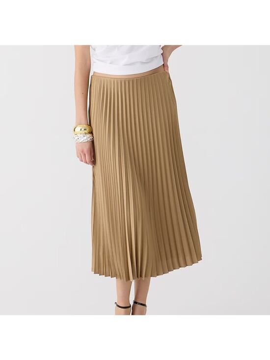 J. Crew Dresses & Skirts - NWT J.Crew Midi Marcia Pleated Skirt Camel S